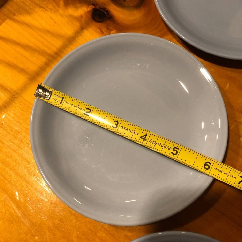 Vintage Homer Laughlin 1950 Skytone Blue Solid Bread Dessert Plate Set of 7 - Picture 5 of 7